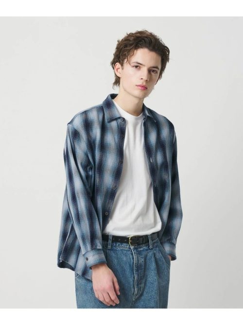 ビューティアンドユース ユナイテッドアローズ(BEAUTY&YOUTH UNITED ARROWS) ドライ ネル オンブレ レギュラーカラー シャツ GRANDE型