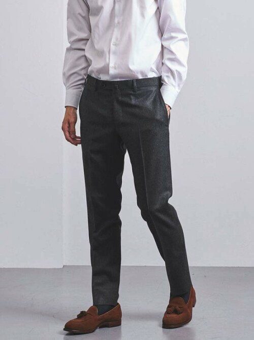 ユナイテッドアローズ(UNITED ARROWS) ストレッチサキソニーノープリーツテーパードスラックス