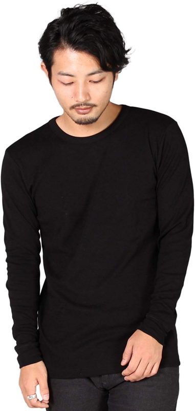 バンドール(BANDOL) リブコットンロングスリーブミリタリークルーTシャツ