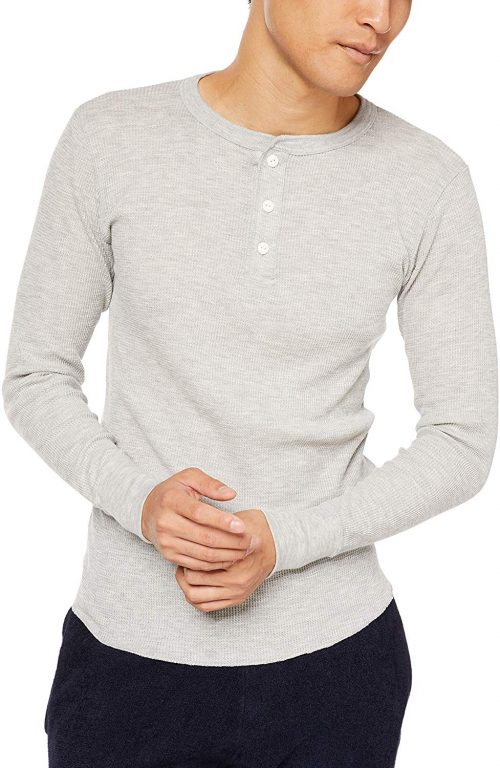 ヘインズ(Hanes) サーマルヘンリーネックロングスリーブTシャツ HM4-Q502
