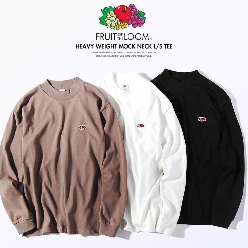 フルーツオブザルーム(FRUIT OF THE LOOM) ヘビーウェイトモックネックロングTシャツ