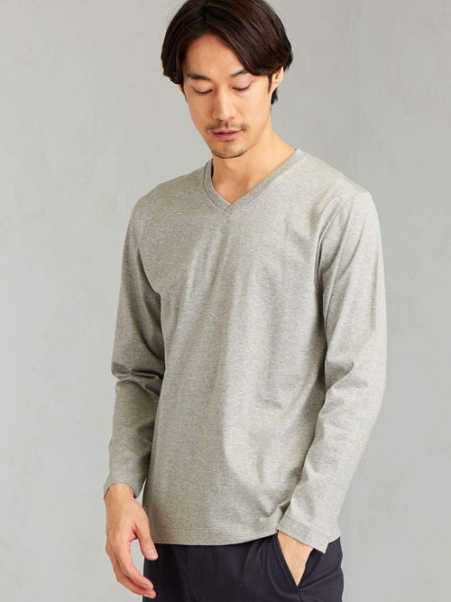 ユナイテッドアローズ グリーンレーベルリラクシング(UNITED ARROWS green label relaxing) CMオーガニッククリアVネックLSTシャツ