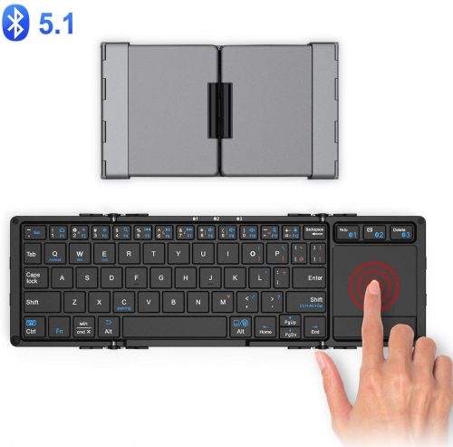 iClever Bluetooth 折りたたみ式ミニキーボード タッチパッド IC-BK08