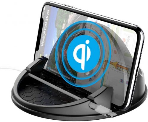 AKIMAKU 2in1 スマホ車載ホルダー Qi ワイヤレス充電器