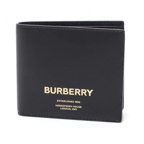 バーバリー(BURBERRY) 二つ折り財布 HORSE FERRY PRINT LEATHER INTERNATIONAL BIFOLD WALLET