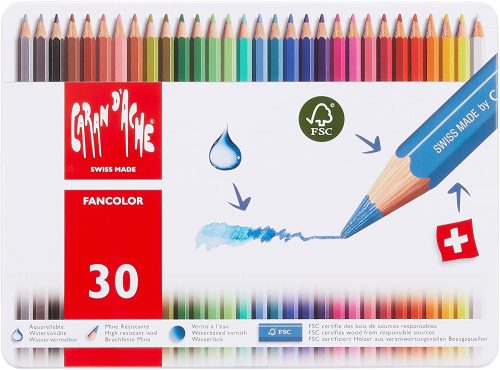カランダッシュ(Caran d’Ache) 色鉛筆 水溶性 ファンカラー 30色セット 1288-330