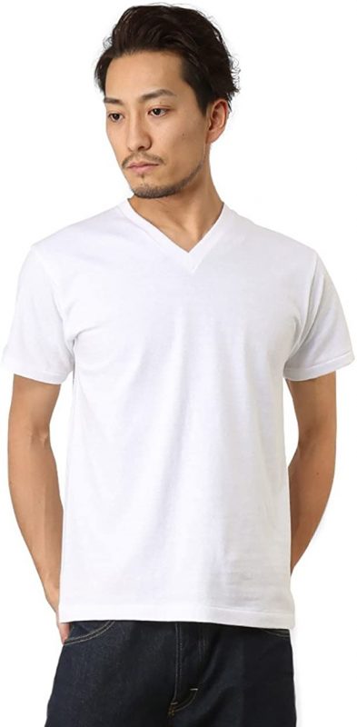 ヘインズ(Hanes) VネックTシャツ プレミアムジャパンフィット HM1-F002