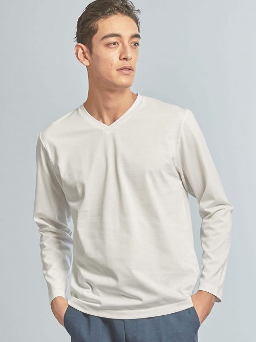 ユナイテッドアローズ グリーンレーベルリラクシング(UNITED ARROWS green label relaxing) WTOA/SクリーンVネックロングスリーブTシャツ