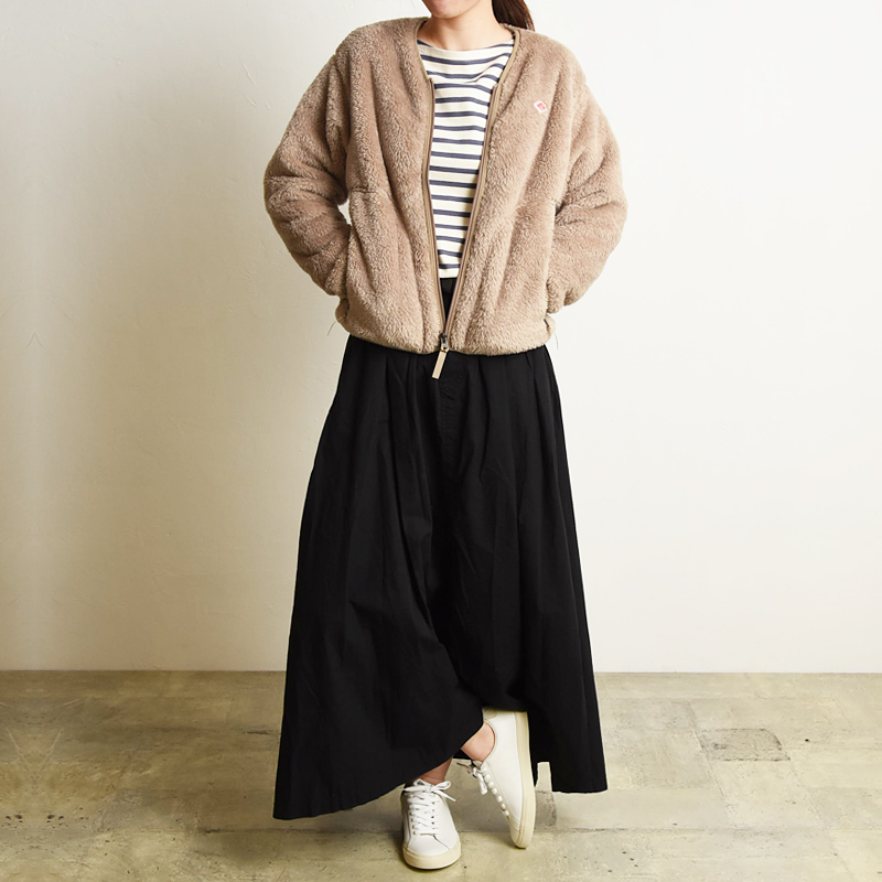 ダントン(DANTON) WOMEN'S HIGH PILE FLEECE V-NECK ZIP JACKET