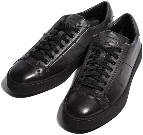 サントーニ(Santoni) レザー レースアップ ローカットスニーカー