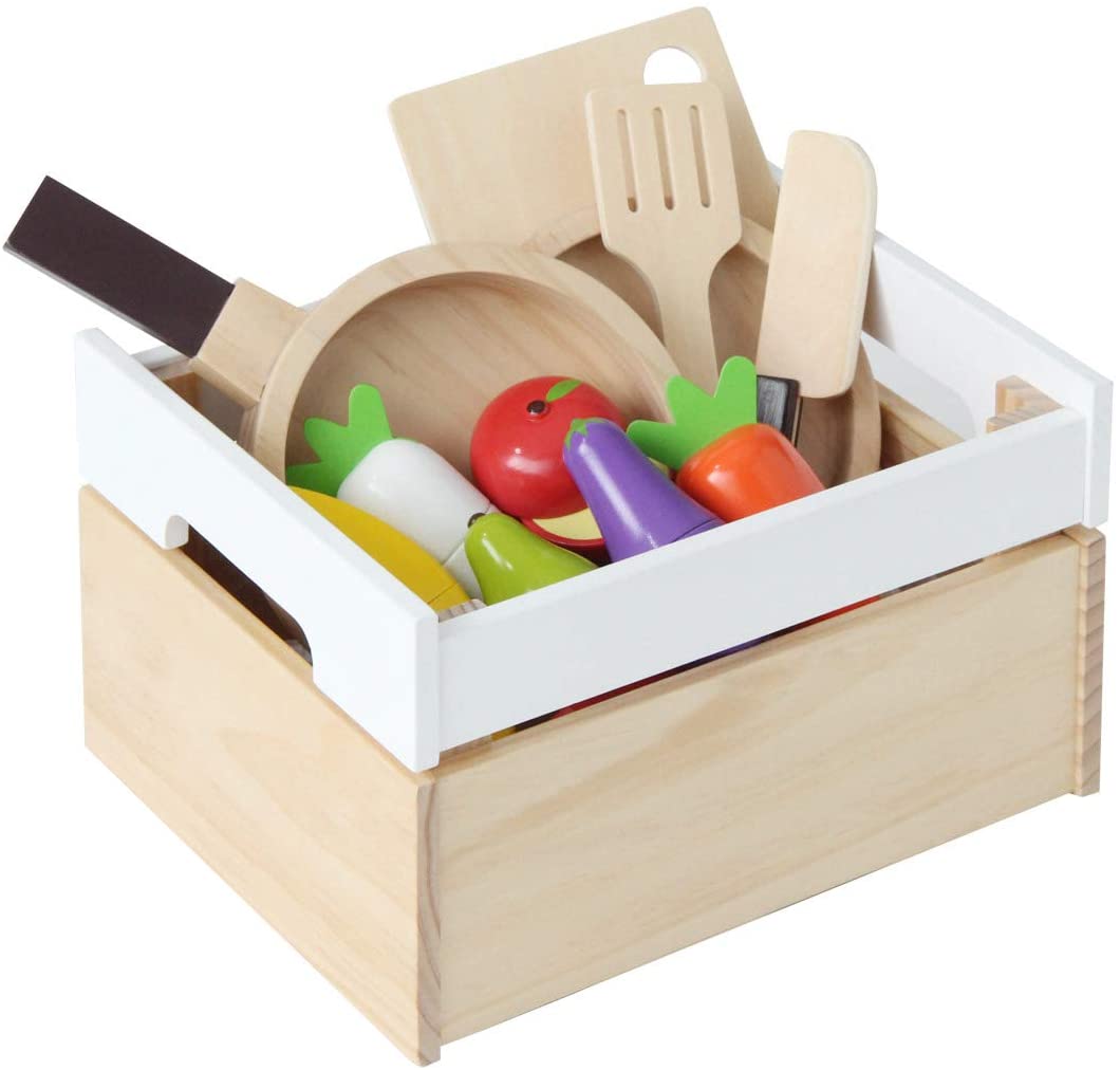 タンスのゲン 現役ママが考えた木製おままごとセット 12点 マグネット埋め込み式で安全 65700001