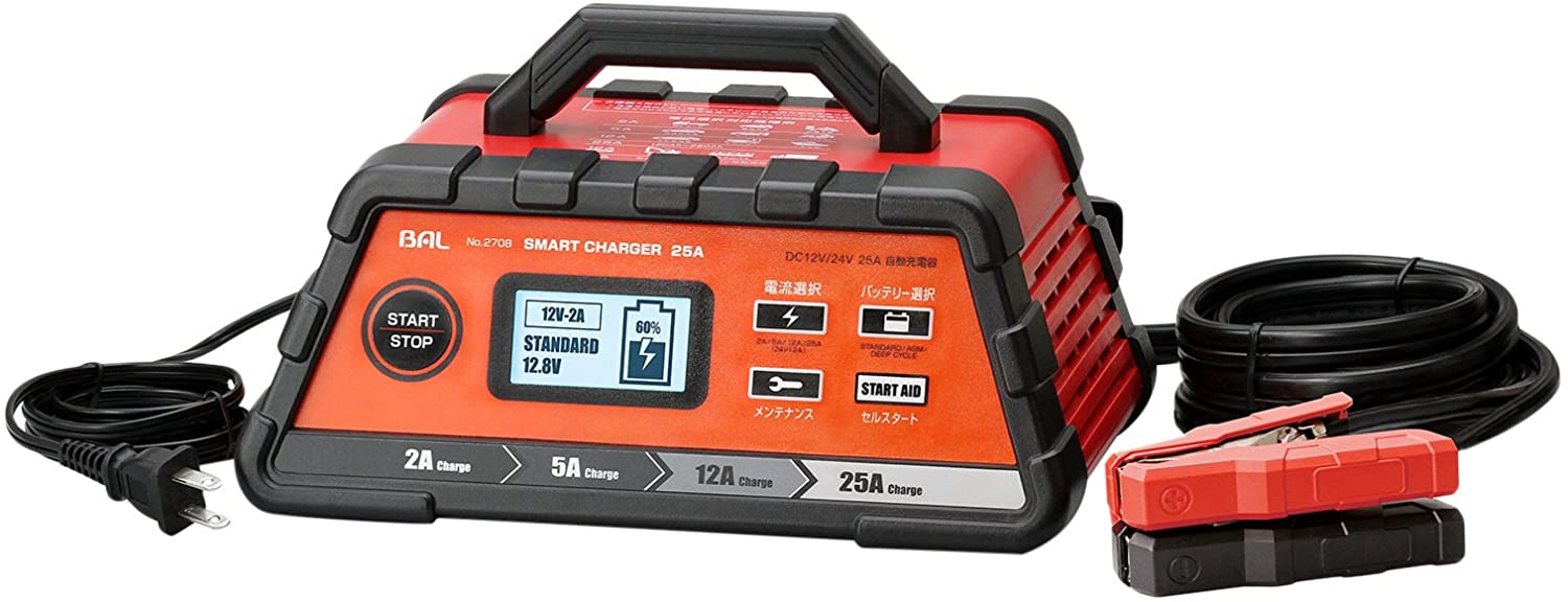 バル(BAL) 12V/24Vバッテリー充電器 SMART CHARGER 25A No.2708