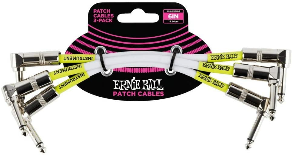 アーニーボール(ERNIE BAL) 6 ANGLE/ANGLE PATCH CABLE 3-PACK - WHITE