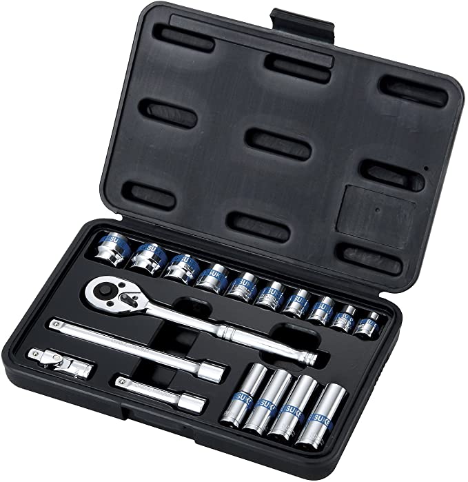 高儀 カラーラインソケット レンチセット 9.5mm角 18点 GISUKE SWS-300