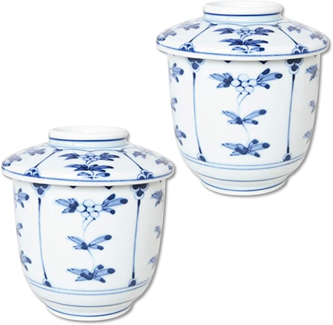 草場卯一商店 有田焼 割草花 外蓋むし碗 339086