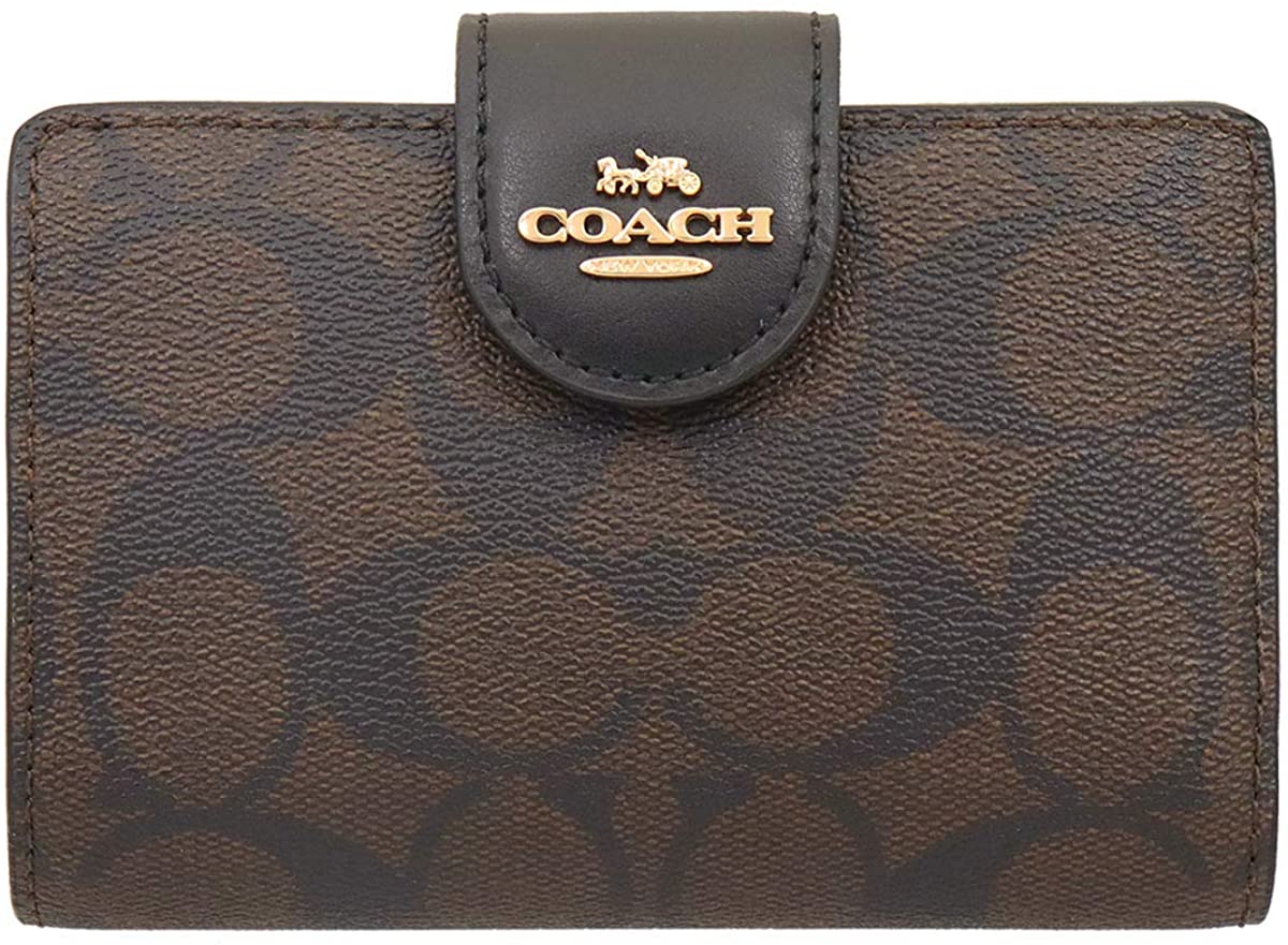 コーチ(COACH) ミディアム コーナー ジップ ウォレット シグネチャー キャンバス