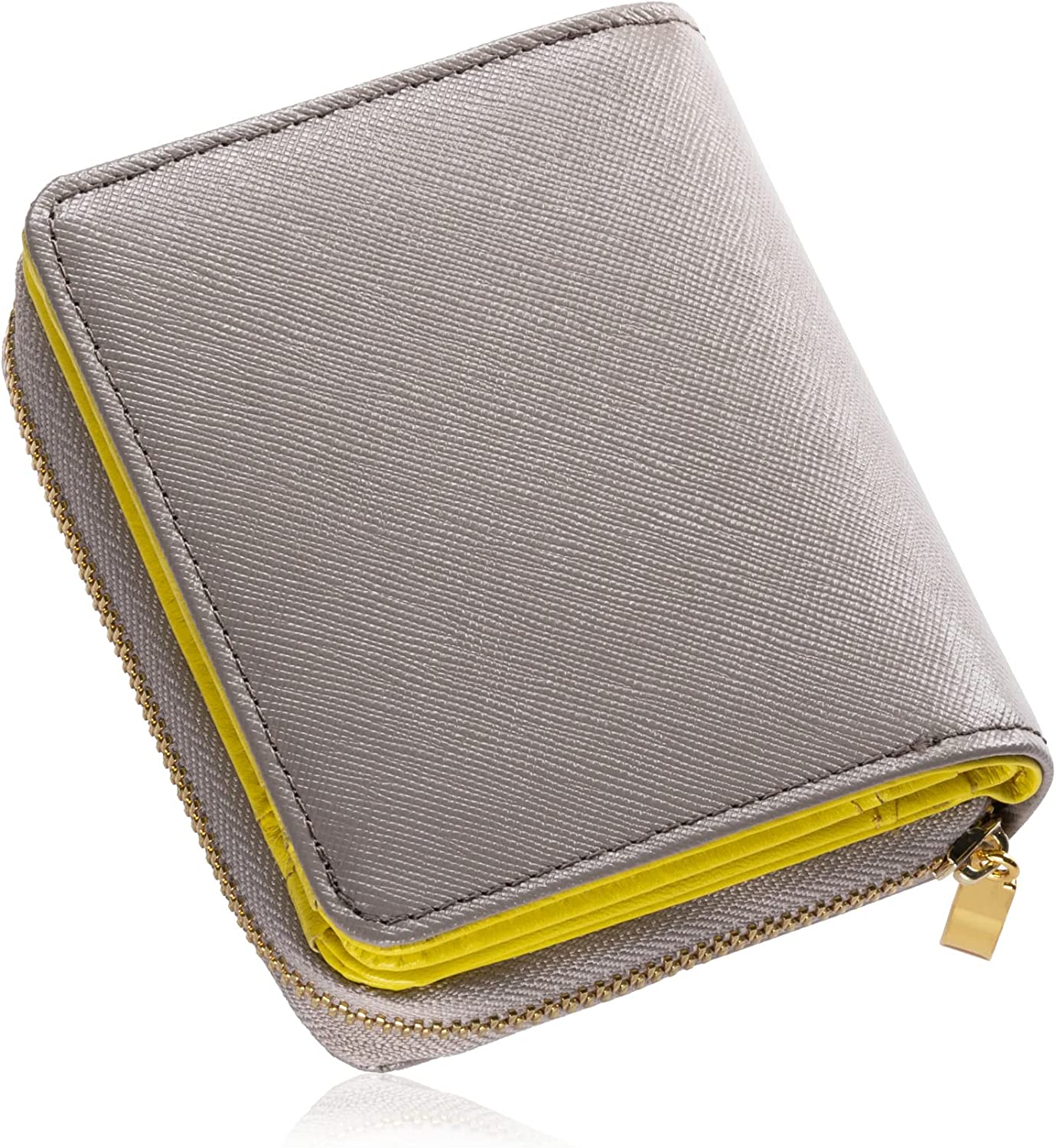 ムラ(mura) ツートンカラー サフィアーノ&ゴートレザー スキミング防止機能付き ラウンドファスナー 二つ折り財布