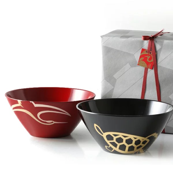 山田平安堂 寿恵広鉢 鶴亀 ペア