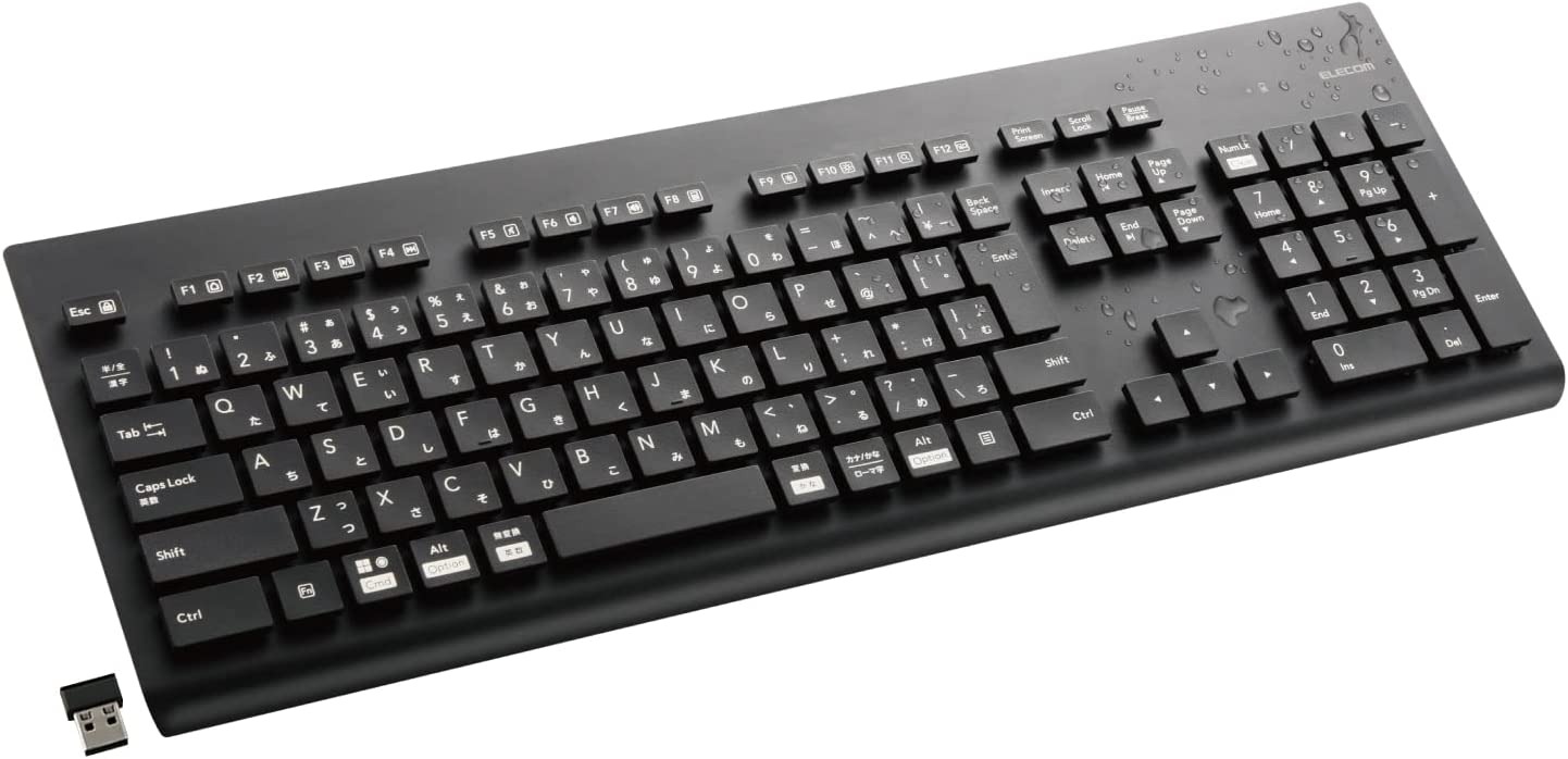エレコム(ELECOM) 洗える 抗菌 無線キーボード TK-WS02DMK 2022