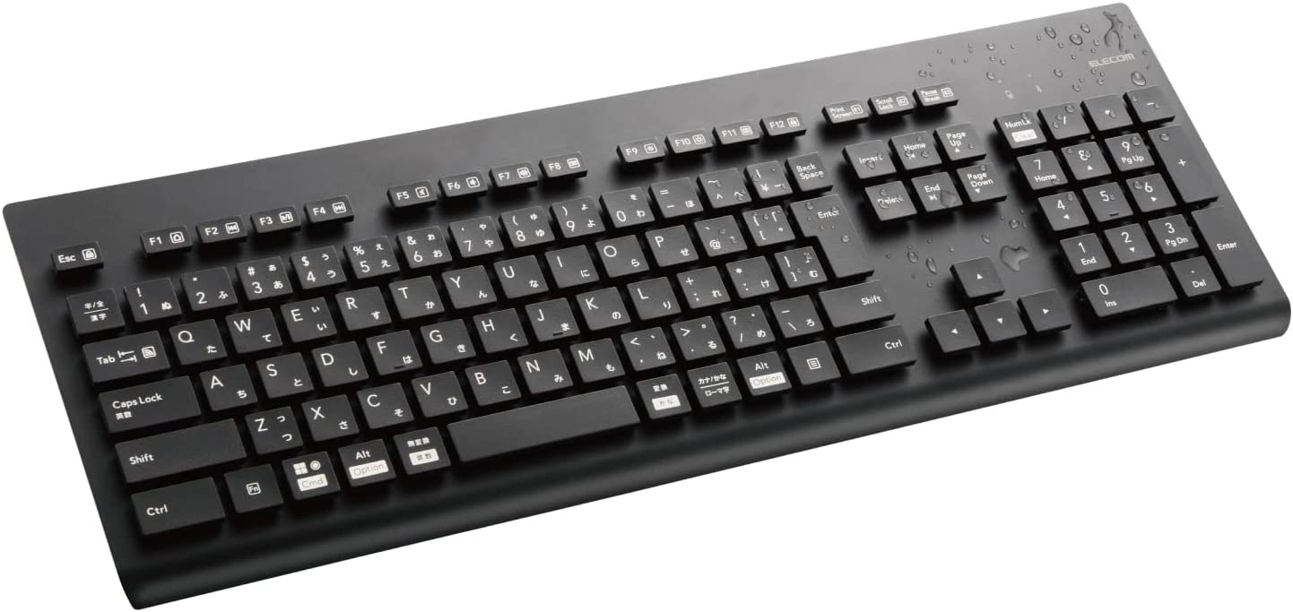 エレコム(ELECOM) 洗える 抗菌 Bluetoothキーボード TK-WS03BMK 2022
