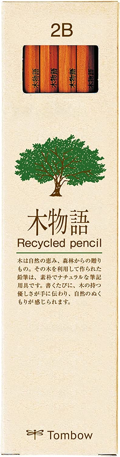 トンボ鉛筆 木物語 Recycled pencil 2B LA-KEA2B