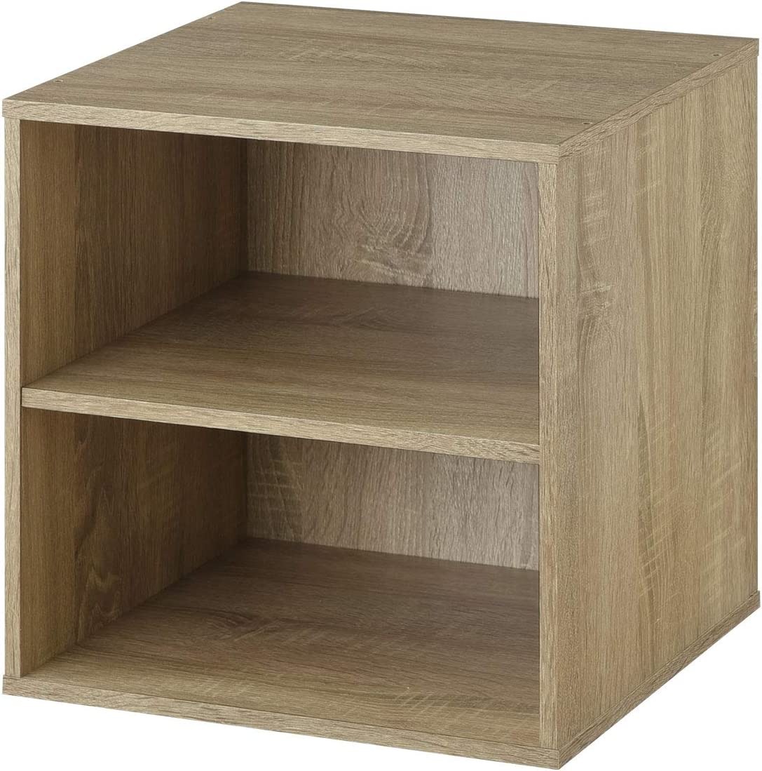 ぼん家具 木製収納ボックス 棚付き LET300207