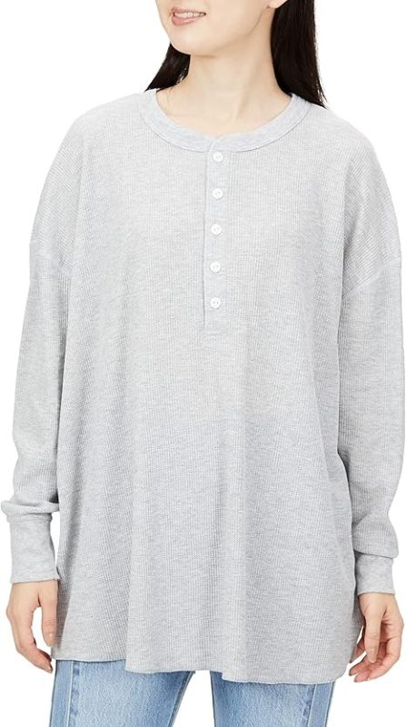 ヘインズ(Hanes) Hanes Undies サーマルヘンリーネックロングスリーブTシャツ