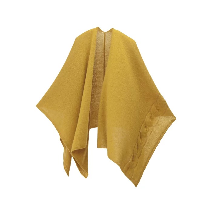 サイフク tate 羽織る ポンチョ なめらかアルパカ 大きなケーブル柄