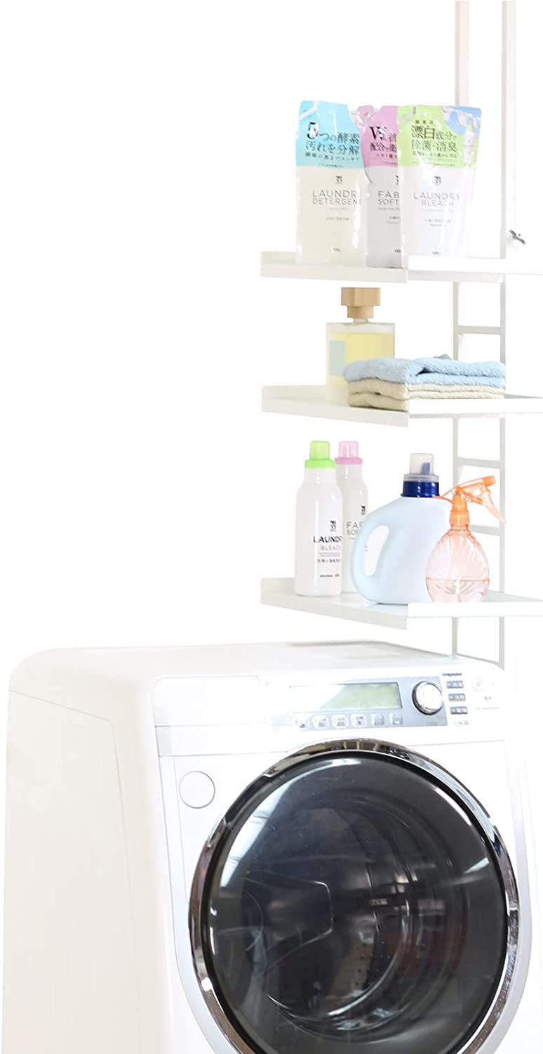 川口工器 突っ張り ラダー ランドリーラック ミドルタイプ 棚3段 21445