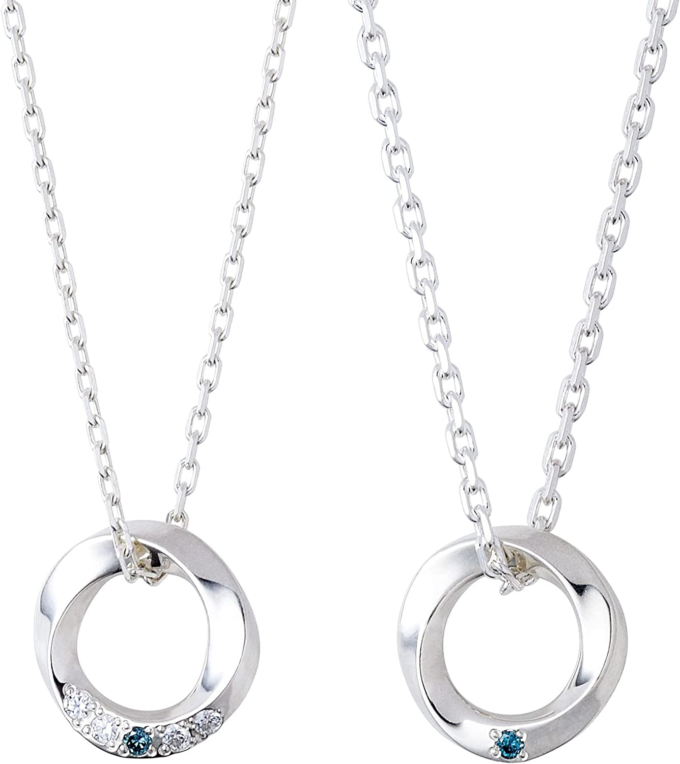 ザ・キッス(THE KISS) シルバー ペア ネックレス SPD350BDM-351BDM