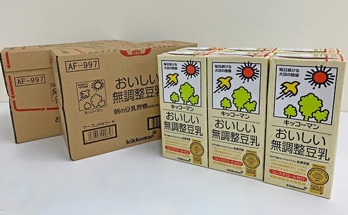 岐阜県瑞穂市 キッコーマン おいしい無調整豆乳 1000ml 18本 11,000円