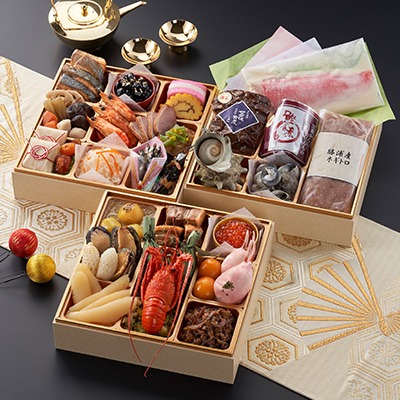 千葉県勝浦市 2023年新春 勝浦市三段重特製おせち 海の幸 万歳おせち 数量限定 52,000円