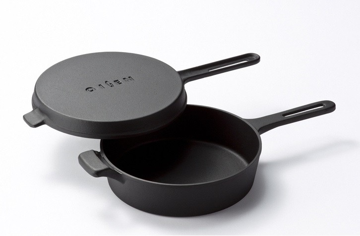 岩手県奥州市 南部鉄器 ダッチオーブン天火 24cm 片手 グリルスキレット OIGEN作 74,000円