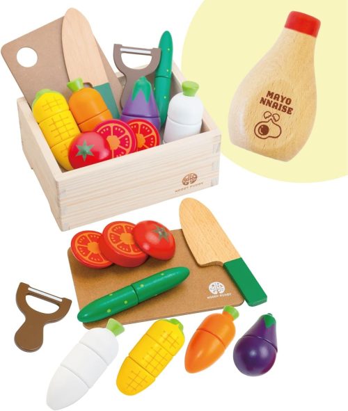 ウッディプッディ はじめてのおままごと サラダセット 木箱入り