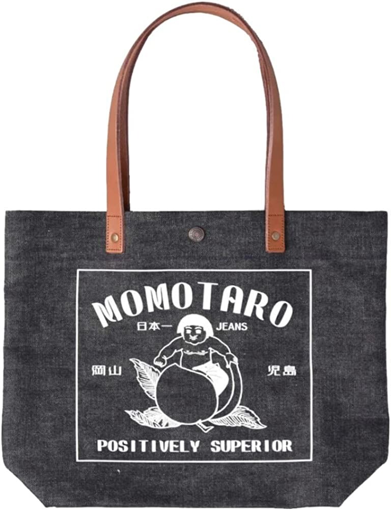 桃太郎ジーンズ(MOMOTARO JEANS) 13ozセルヴィッチデニム・レザーハンドルバッグ