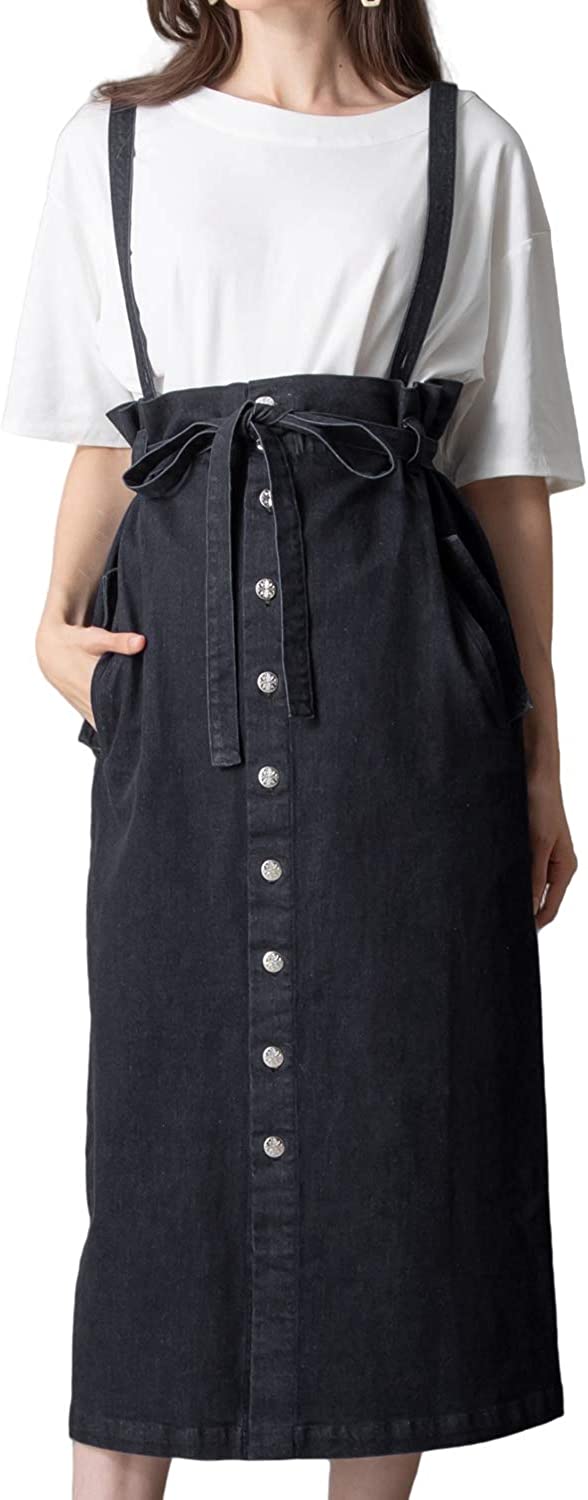 スウィートマミー(SWEET MOMMY) サスペンダー付き 2WAYロングスカート マタニティウェア