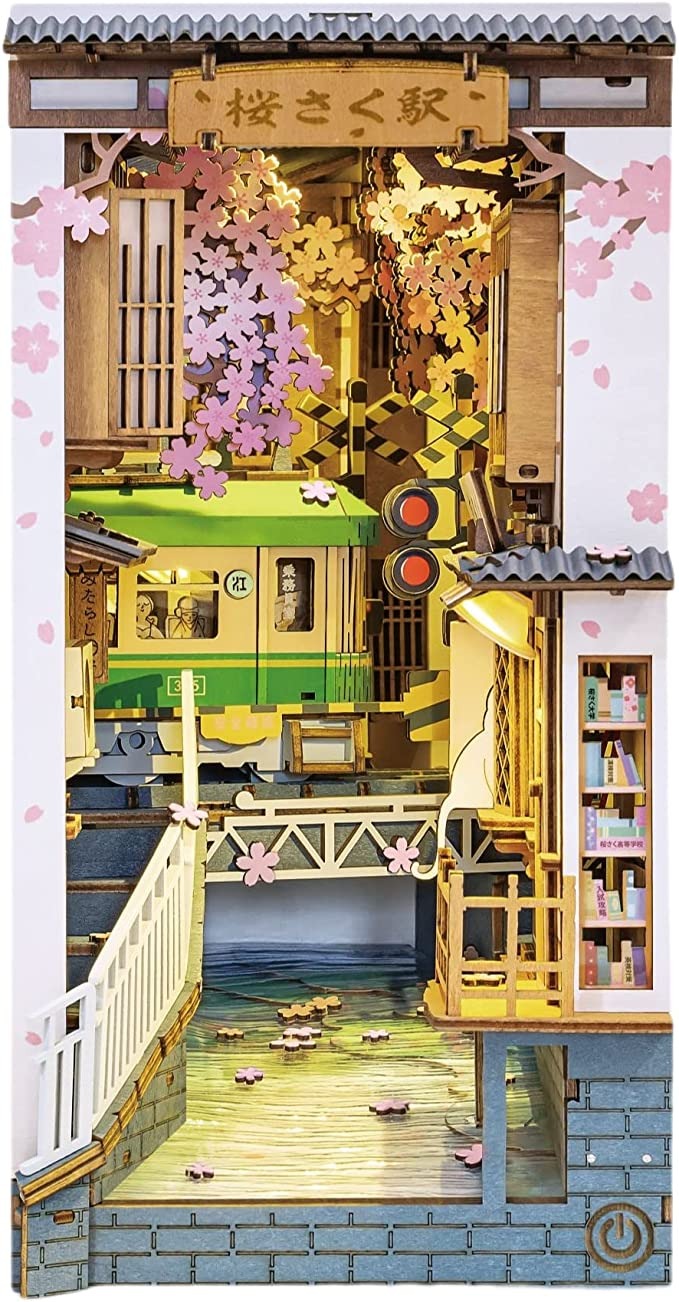 プラザクリエイト つくるんです 3Dウッドパズル 桜さく駅 664440-TGB01