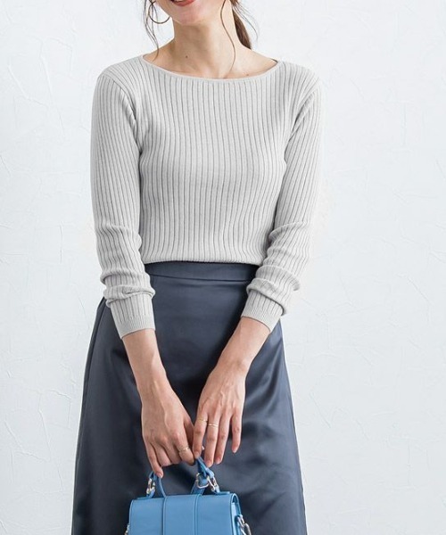 マーベラスバイピエロ(marvelous by Pierrot) 選べるネック綿混リブニット