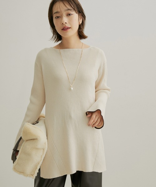 ビス(VIS) ハイゲージリブチュニック丈ニット