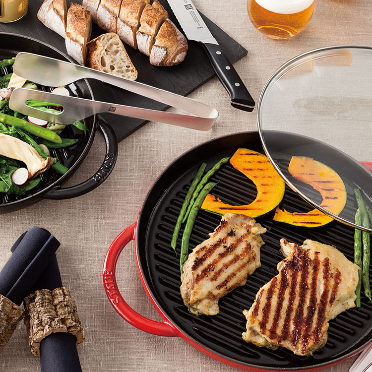 岐阜県関市 ストウブ(staub) スチーム グリル 26cm チェリー オリジナルノブセット 52,000円