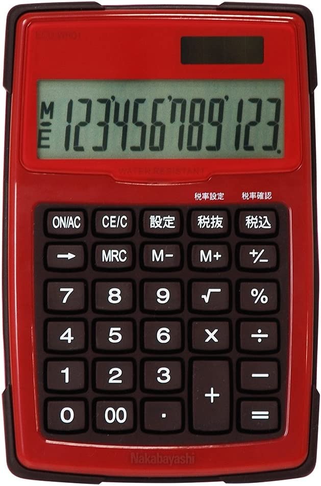 ナカバヤシ(Nakabayashi) 電卓デスクトップ 防水タイプ S ECD-WR01