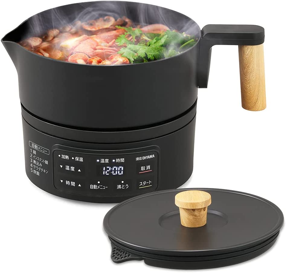 アイリスオーヤマ(IRIS OHYAMA) クッキングケトル ICK-M1200-B