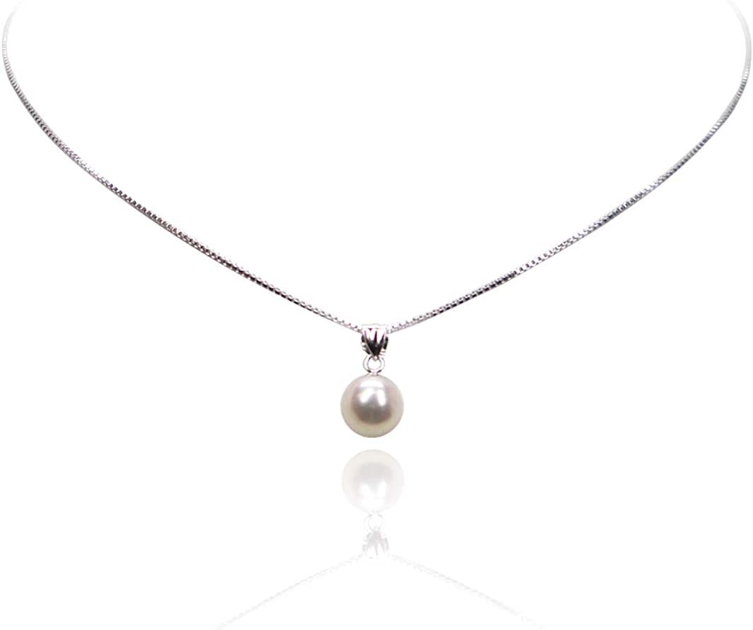 三重県真珠加工販売協同組合 アコヤ真珠ペンダントトップ SVチェーン付