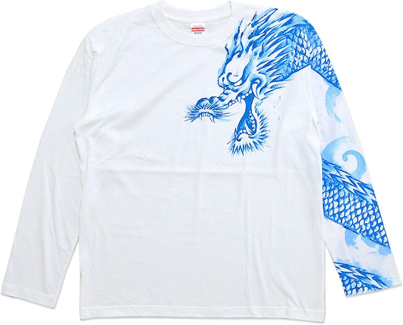 手描きの羽水(てがきのうすい)手描き長袖Tシャツ「龍」