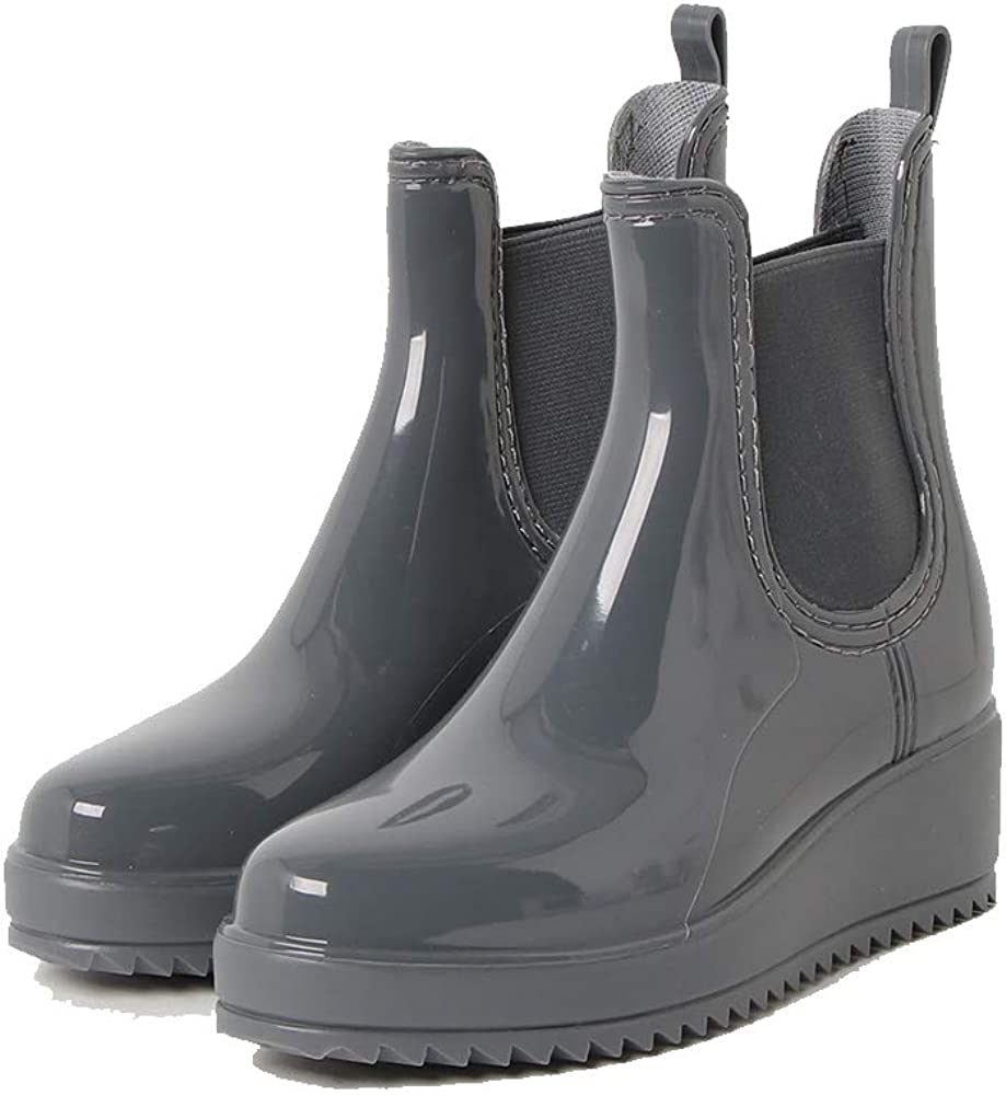 アイモハ(aimoha) サイドゴアウェッジソールショートレインブーツ