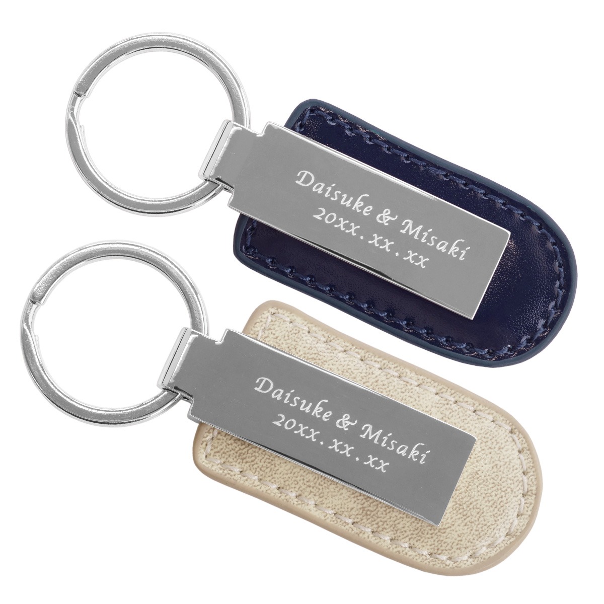 フレグレ(FLEGRE) 名入れ メタルプレートキーリング ペア