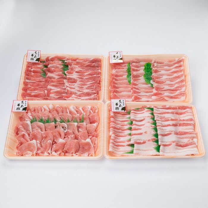 福岡県糸島市 全6回定期便 糸島華豚しゃぶしゃぶ用食べ比べセット1.5kg 90,000円