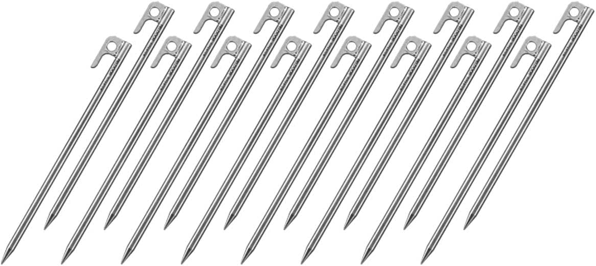 フィールドア(FIELDOOR) チタンペグ 24cm 16本セット