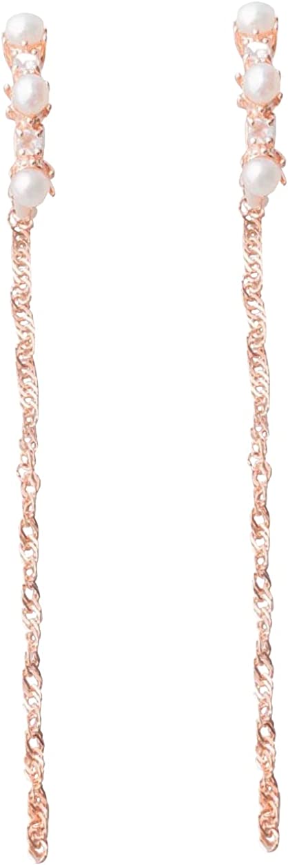 エテ(ete) パール/ロイヤルブルームーンストーン イヤリング バックチェーン