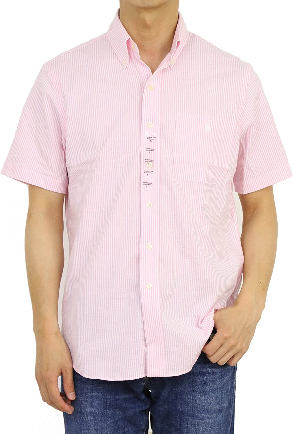 ラルフローレン( Ralph Lauren) ストレッチ シアサッカー ボタンダウン 半袖シャツ